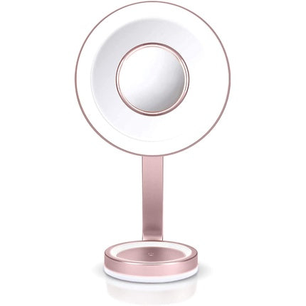 BaByliss 9450E LED Beauty Makeup Mirror with Satin Finish and Dimmable LED Lighting 10x Magnification and 5 Light Settings