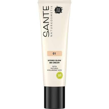 SANTE Naturkosmetik Hydro Glow BB Cream 01 Light Medium with Hylauron and Organic Extracts 30ml