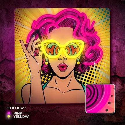 Forever Light LED Neon Art Sign Power Woman - Yellow Purple Neon Light