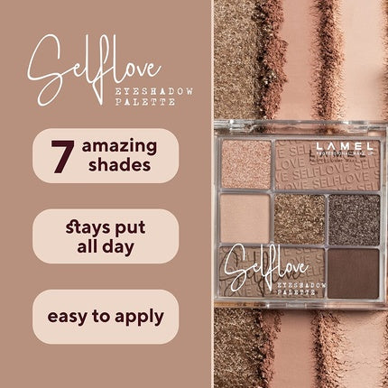 Lamel SELFLOVE Eyeshadow Palette Matte Shiny and Pearlescent Shades Brown N.402