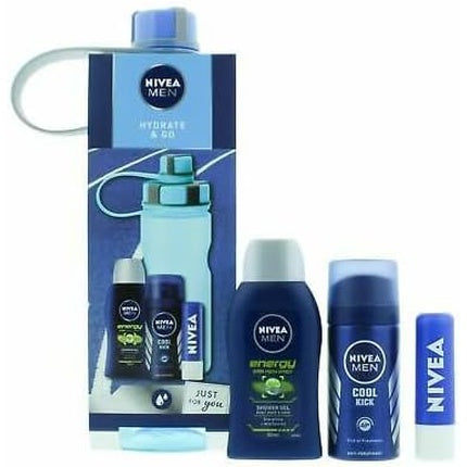 Nivea Men Hydro 4 Piece Water Bottle and Minis Gift Set
