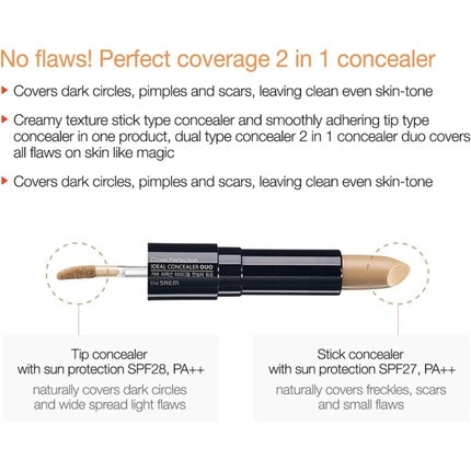 The Saem Cover Perfection Ideal Concealer Duo 1.0 Clear Beige