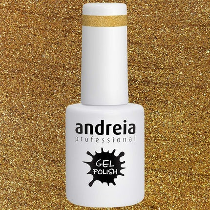Andreia Semi-Permanent Nail Gel Polish Colour 281 Gold Glitter 10.5ml