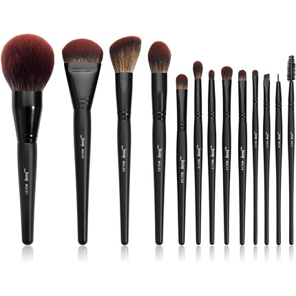 Jessup Makeup Brushes Set 13pcs Professional Vegan Foundation Powder Contour Blush Highlight Eyeshadow Blending Concealer Spoolie Eyeliner Brush Phantom Black T300 E-13 Parts