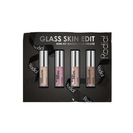 Rodial Glass Glow Edit Blush Drops Frosted Pink Sunset Kiss Bronze Glowlighter Glass Highlighter Luxurious Makeup Kit Beauty Gift