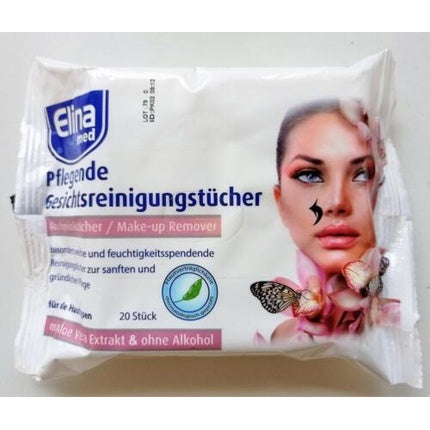 Elina med Nourishing Facial Cleansing Wipes - Pack of 20 Alcohol-Free Makeup Remover Wipes