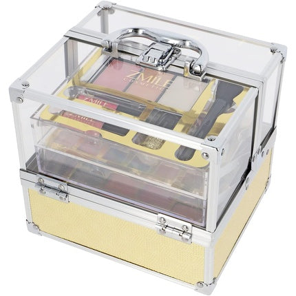ZMILE COSMETICS Glam Transparent Cosmetic Case Vegan Cosmetics with Make-Up Set for On The Go Traveling and as a Gift
