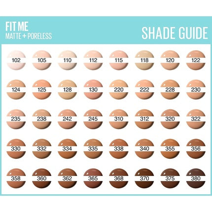 Maybelline Fit Me Foundation Matte & Poreless Full Coverage Blendable for Normal to Oily Skin 30ml 356 Warm Coconut