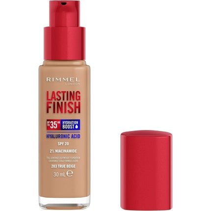 Rimmel Lasting Finish 35h Moisturizing And Long-Lasting Concealing Foundation With Spf20 In 203 True Beige, 30ml