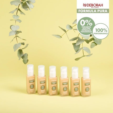 Deborah Milano Foundation Pure Extra Mat SPF 20 with Natural Ingredients 05 Amber Matting Anti-Shine and Seboregulating Gives Smooth Matte Skin 30ml