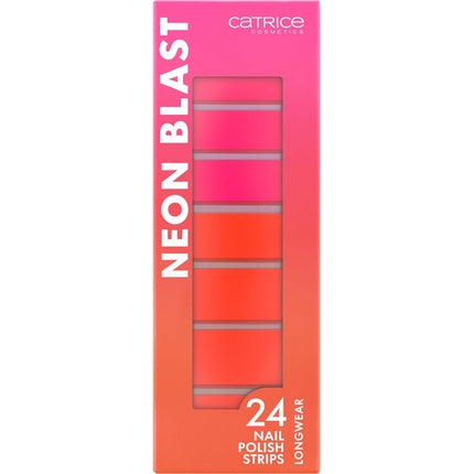 Catrice Neon Blast Nail Polish Strips Nr. 020 Multicolor Easy to Remove Highly Pigmented Intense Color Nanoparticle Free 24pcs
