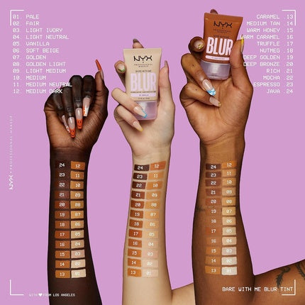 NYX Professional Makeup Blurring Tint Foundation Medium Coverage Matte Finish with Niacinamide Matcha and Glycerin 30ml Shade Medium Dark