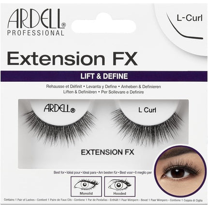 Ardell False Eyelashes Extension FX L Curl Black Short Doll Shape Define Eyes Silky-Soft Knot-Free Invisiband Comfortable Wear Vegan-Friendly