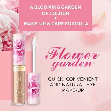 Eveline Flower Garden Base & Eyeshadow Waterproof Liquid Shadows 2in1 No.3 6.5ml