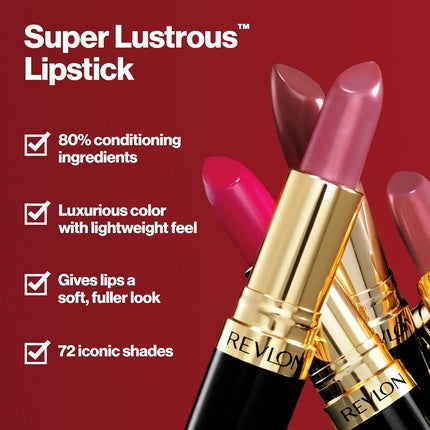 Revlon Super Lustrous Lipstick High Impact Lipcolor with Moisturizing Creamy Formula Infused with Vitamin E and Avocado Oil in Berries Candied Rose 0.15 oz