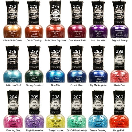 KLEANCOLOR Matt Nail Lacquer Polish Joy's Cosmetics - Pack of 6