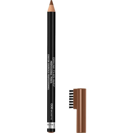 Rimmel Brow This Way Brow Pencil With Brush 006 Brunette 0.25g
