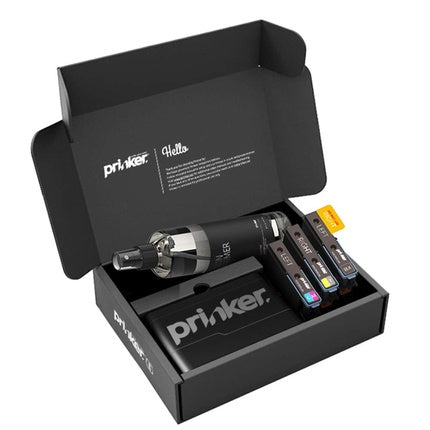 Prinker Color Your Way Temporary Tattoo Device with Premium Cosmetics Full Color + Black Ink - Black