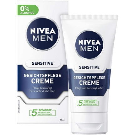 NIVEA Men Sensitive Face Care Cream Moisturizing Cream for Men with Sensitive Skin Soothing Face Cream 75ml