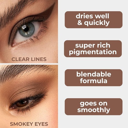 Lamel Matte Liquid Eyeshadow Long Lasting Waterproof Creamy Smooth Formula Brown Matte Cream Eyeshadow Maad Eyes №401 5.2ml /0.17oz