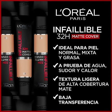 infaillible 24H matte cover foundation #145-rose beige 30ml