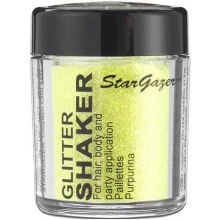 Stargazer UV Glitter Shaker Yellow Cosmetic Glitter Powder for Eyes Lips Face Body Hair and Nails