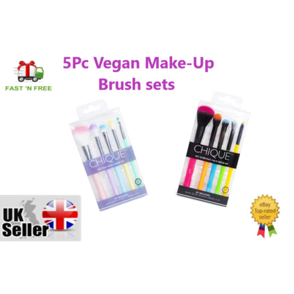 Chique 5 Piece Vegan Makeup Brush Set Cosmetic Applicator Gift