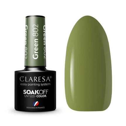 Claresa Soak Off Uv/Led Green Hybrid Nail Polish 802 - 5g