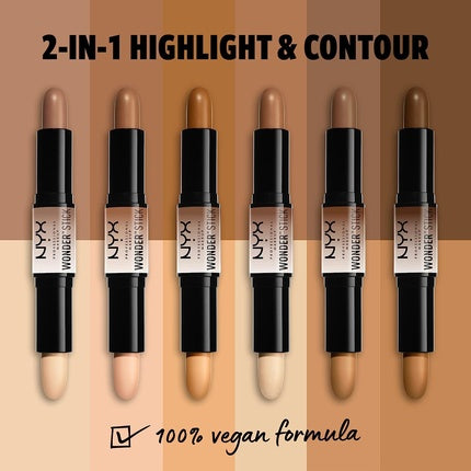 NYX Professional Makeup Wonderstick Dual-Ended Highlight and Contour Stick Creamy Texture Deep 03
