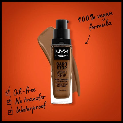 Nyx Can´t Stop Won´t Stop Full Coverage Foundation Sienna 30ml