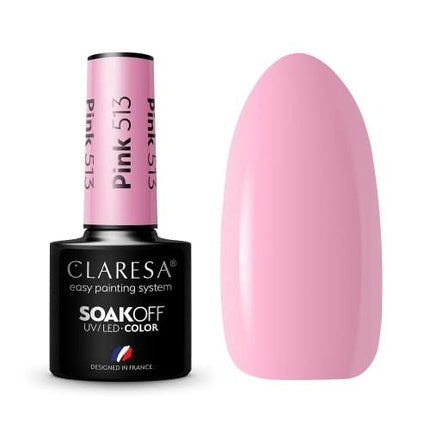 Claresa Soak Off Uv/Led Pink Hybrid Nail Polish 513 - 5g