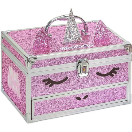 Martinelia Little Unicorn Collection Unicorn Big Case with Unicorn Face and Pink Glitter Children's Makeup Case