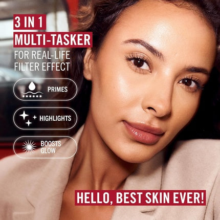 Rimmel Multi Tasker Better Than Filters 3 in 1 Skin Primer Glow Booster and Highlighter Infused with Vitamins C Vegan and Cruelty-Free 007 Deep