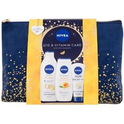 Nivea Q10 Vitamin Care Set - Includes Q10 Vitamin C Firming Body Milk 400 Ml, Apricot Shower Gel With Apricot Seed Oil 250 Ml, And Q10 Hand Cream