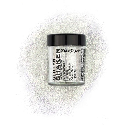 Stargazer UV Glitter Shaker White Cosmetic Glitter Powder for Eyes Lips Face Body Hair and Nails