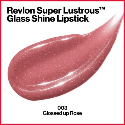 Revlon Super Lustrous Glass Shine Lipstick with Aloe, Hyaluronic Acid and Rose Quartz Glossed Up Rose 1 Count