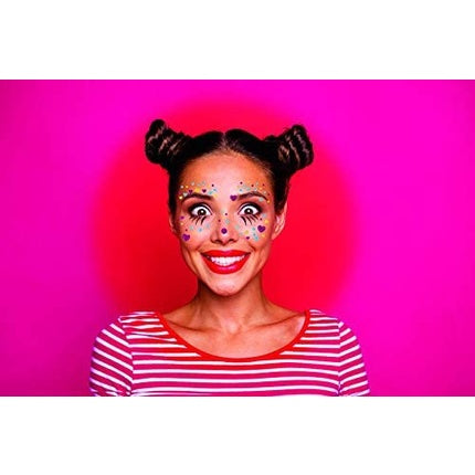 HERMA 15428 Face Art Sticker Clown Annie Temporary Glitter Face Paint for Carnival Halloween Kids and Adults