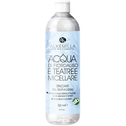 Alkemilla Micellar Water With Cornflower And Tea Tree - 500 Ml Makeup Remover For Face, Eyes, And Lips