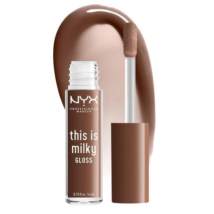 NYX Professional Makeup This Is Milky Gloss Vegan Lip Gloss 12 Hour Hydration - Milk The Coco Chocolate Brown