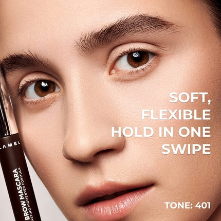 Lamel Crush Brow Mascara No. 401 - Professional Product for Expressive Eyebrows - Long-Lasting Formula - Easy to Apply - Taupe