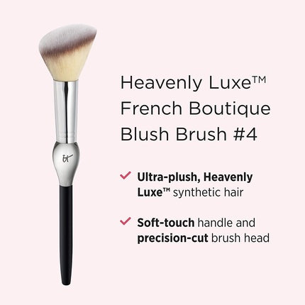 it COSMETICS Heavenly Luxe French Boutique Blush Brush 4 for Cream and Powder Blush with Soft-Focus Naturally Pretty Finish