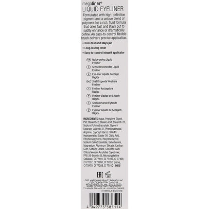 Megaliner Liquid Eyeliner Pynny with Brush Black 3.5ml