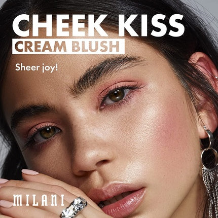 Milani Cheek Kiss Cream Blush Cream to Gel Blush for Cheek and Lip Tint Blushing Berry 1.12 Ounce