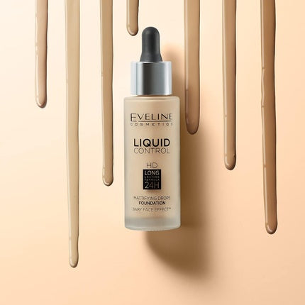 Eveline Liquid Control Hd Mattifying Drops Foundation - 015 Light Vanilla, 32ml