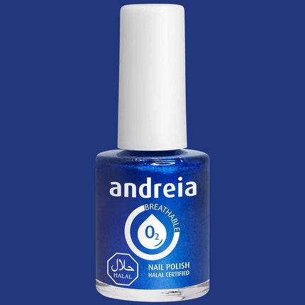 Andreia Halal Breathable Nail Polish Glossy Vegan and Cruelty-Free B13 Blue Shimmer 10.5ml
