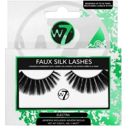 W7 Cosmetics Faux Silk Lashes False Fake Eyelashes Long Black Easy Volume