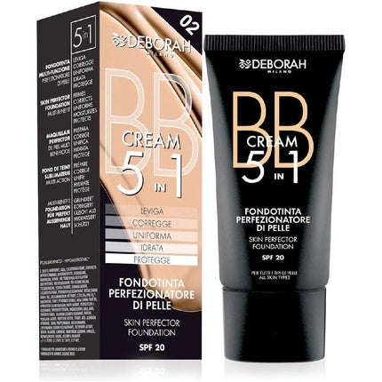 Deborah Milano BB Cream Foundation 5 in 1 Formula with SPF 20 5.1g