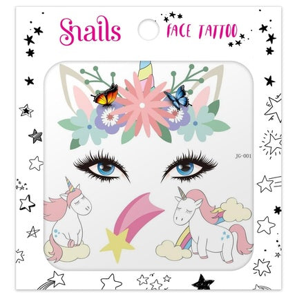 Snails Unicorn Crown Face Tattoo for Kids