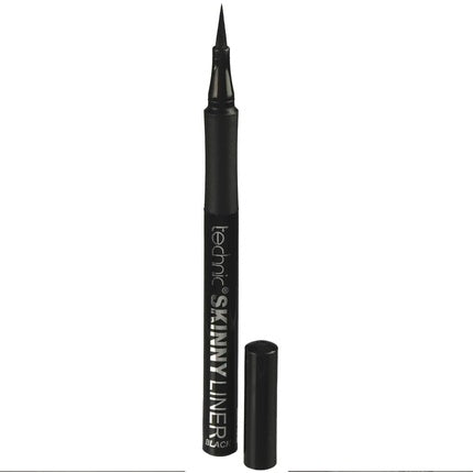 Technic Skinny Felt Tip Liquid Eyeliner Black Precision Tip Soft Grip Pen Long Lasting Quick Flick Natural Statement Looks Beginners 1.5ml