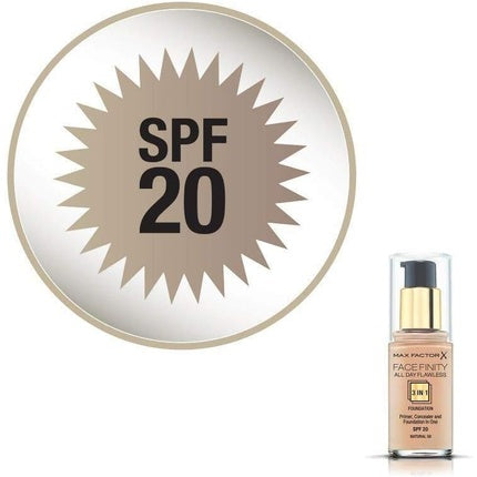 Max Factor Facefinity All Day Flawless 3 In 1 Foundation SPF 20 for Women 30ml
